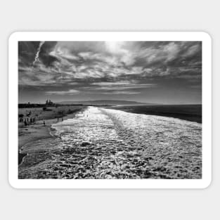 Hermosa Beach, black and white photo Sticker